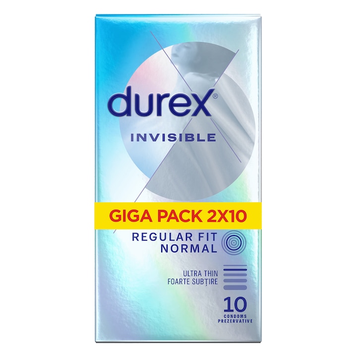 ΠΡΠ΅Π·Π΅ΡΠ²Π°ΡΠΈΠ²ΠΈ Durex Invisible, 2 x 10 Π±Ρ