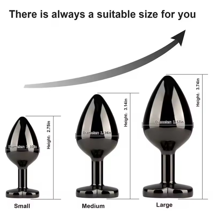Комплект от 3 анални тапи, Неръждаема стомана, Водоустойчиви, Розов