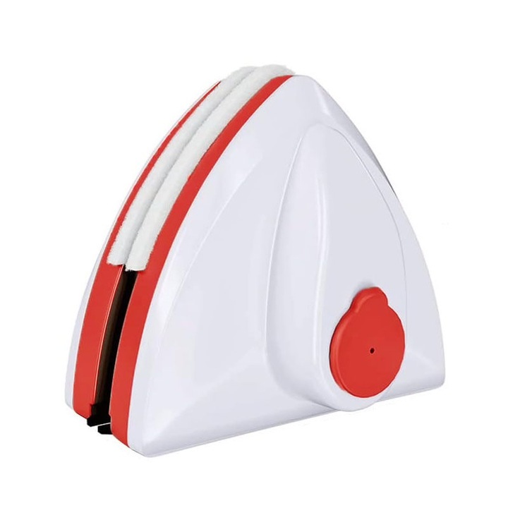 Чистачка за прозорци с NEXTLY магнит, чистачка, почиства едновременно и двете страни на прозореца, подходяща за стъкла с дебелина 20-30 мм, много силен магнит, включени резервни части, червена