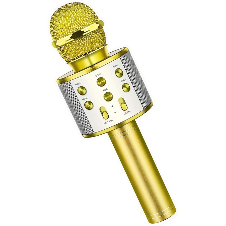 Караоке микрофон, Bluetooth и кабелна връзка, чист звук, 10 м, за деца