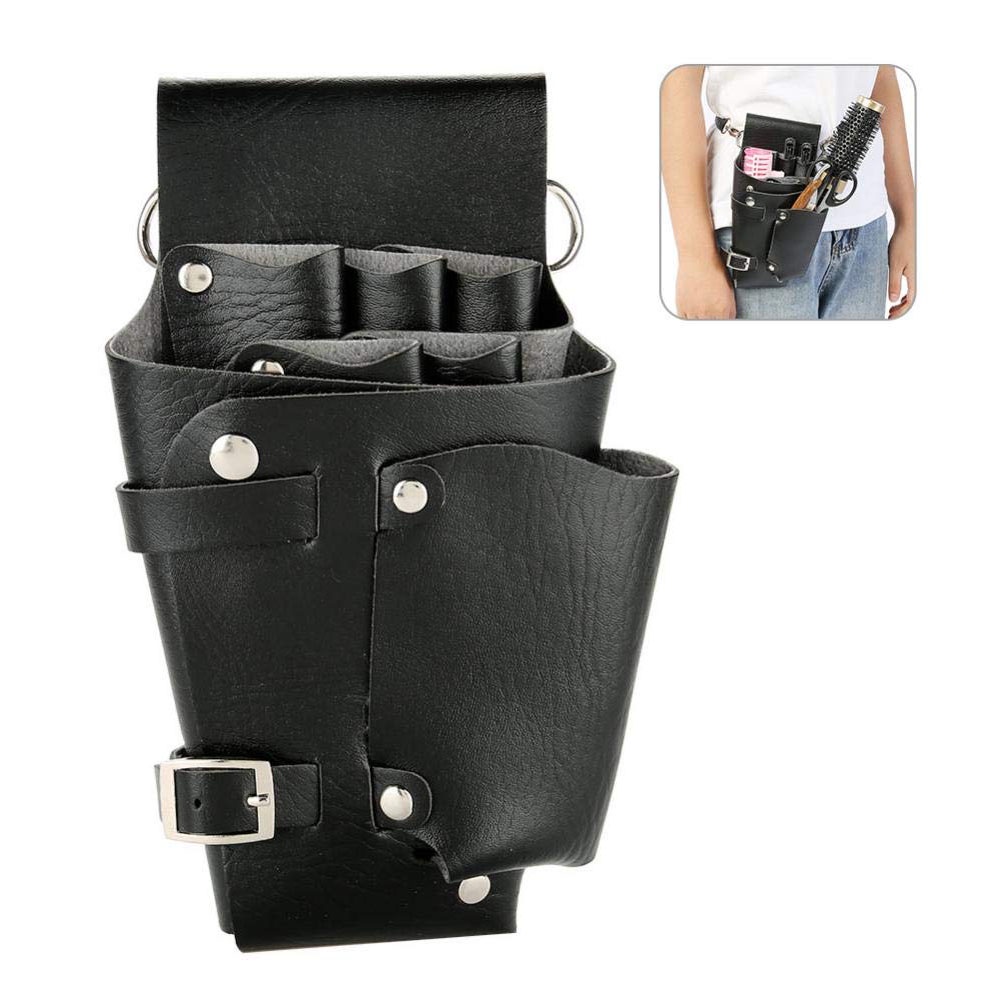 Husa pentru foarfeci de frizerie, piele, negru, 22.5x11.5cm