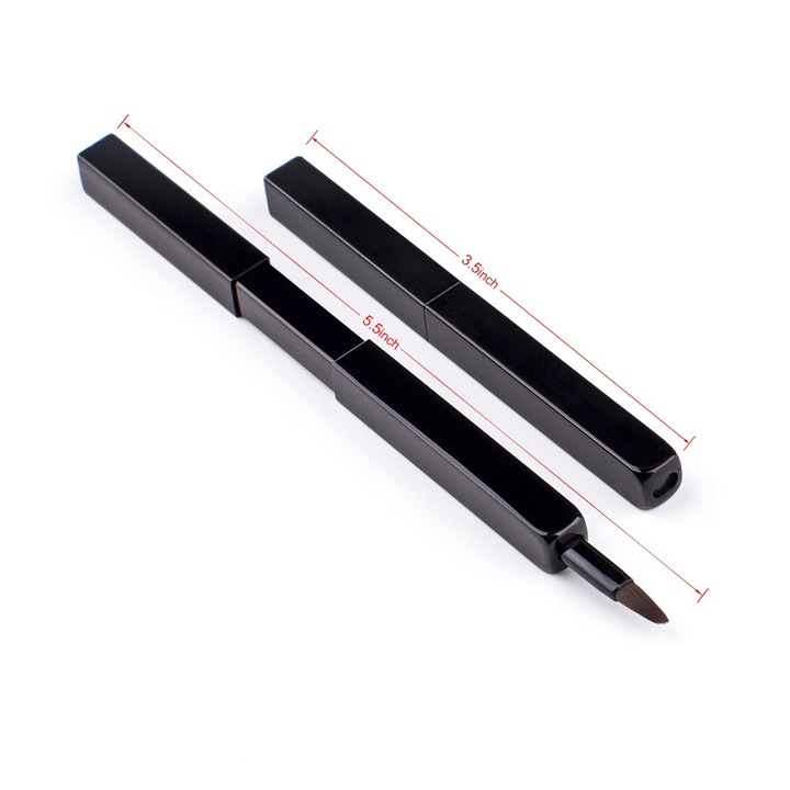 Pensula retractabila pentru ruj, Rasina, 9.5cm, Negru