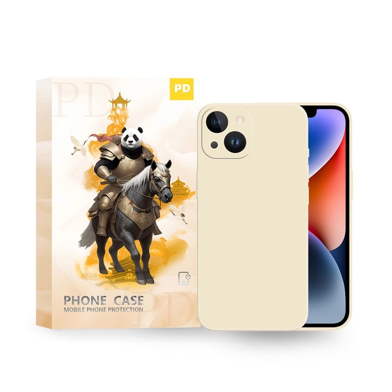 Husa telefon PD pentru iPhone 15, silicon lichid, anti-amprenta, alb