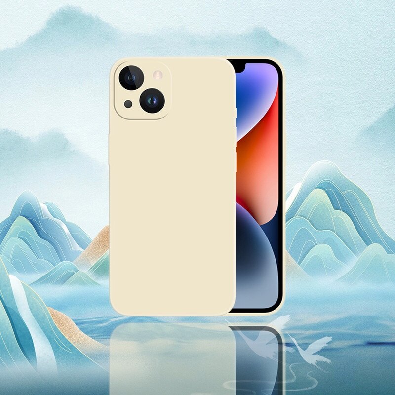 Husa telefon PD pentru iPhone 15, silicon lichid, anti-amprenta, alb