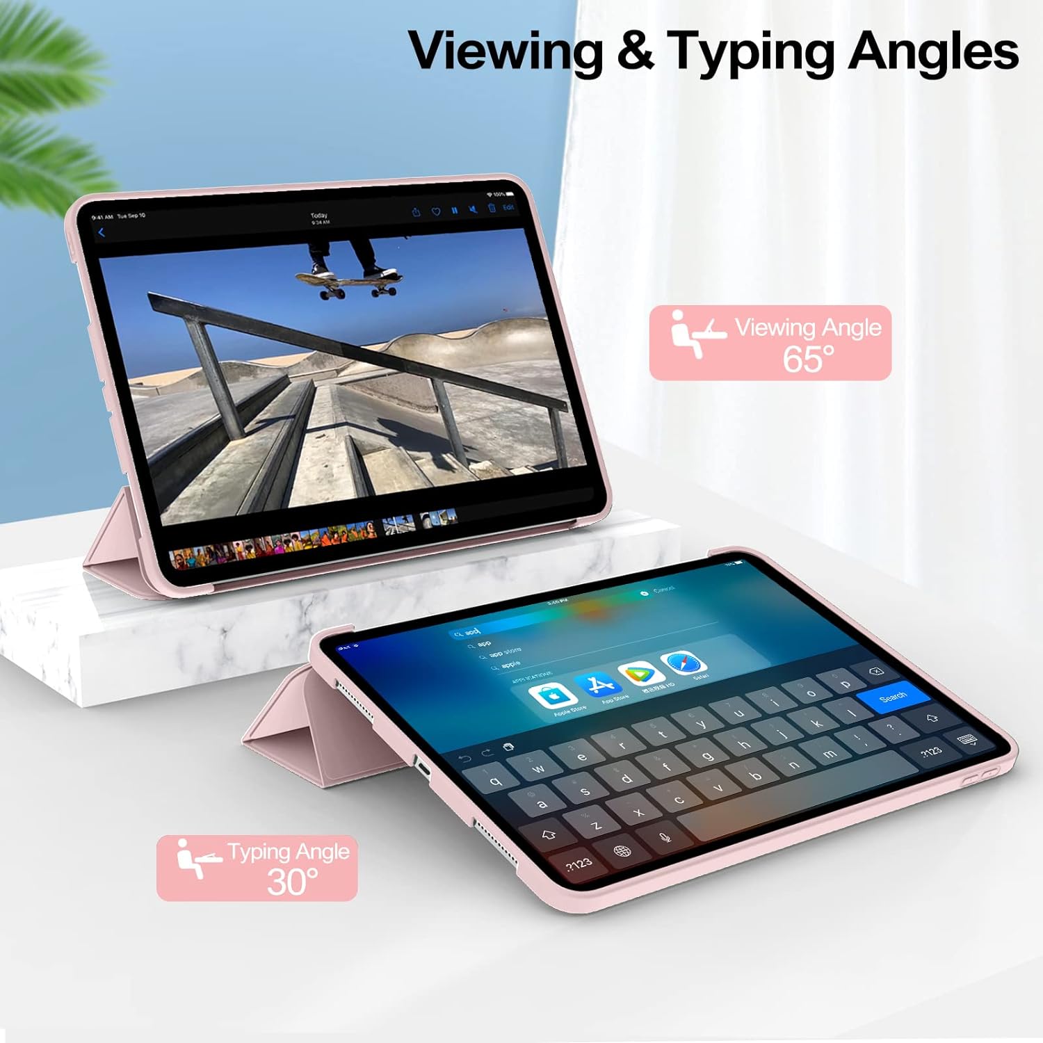 Husa Ultra Slim pentru HONOR Pad X9A, 11.45", Silicon TPU, Smart Cover cu Suport - Roz