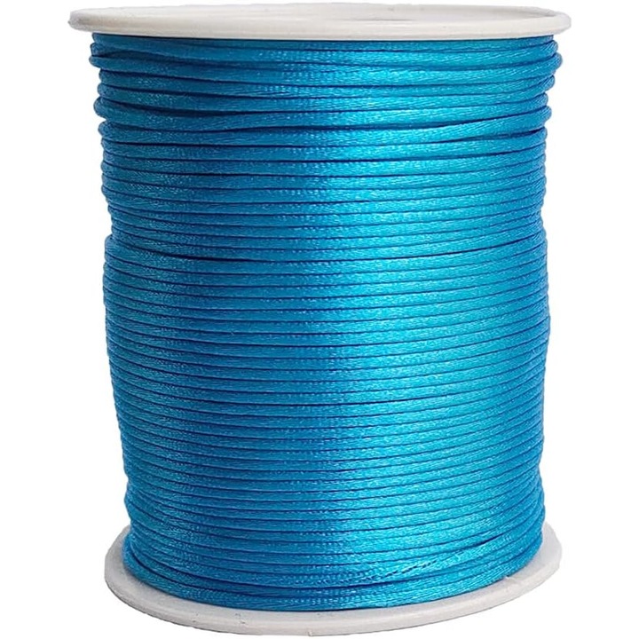 Szatén nylon zsinór ékszerekhez, 1,5 mm x 100 m, kék