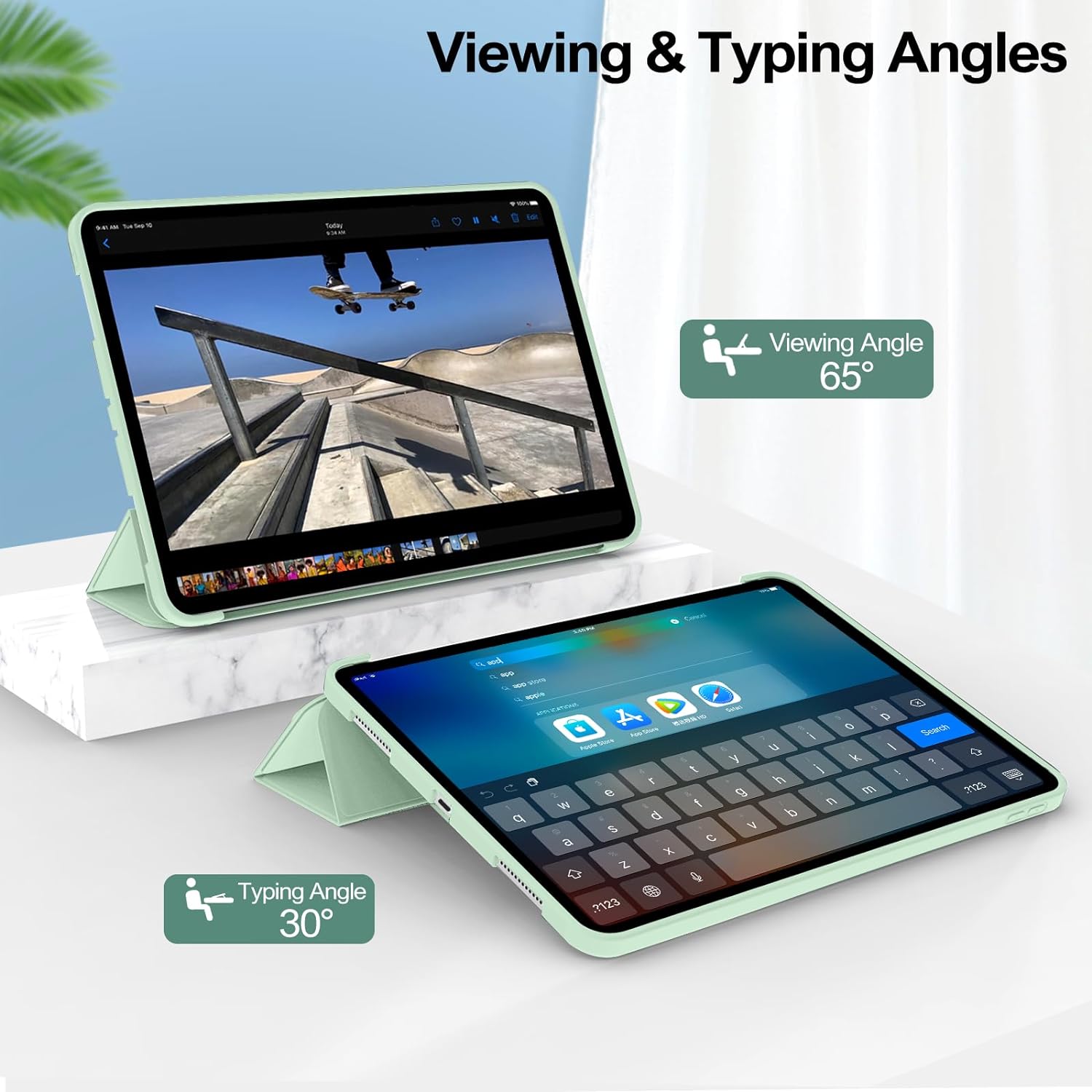 Husa pentru Samsung Galaxy Tab A11 Plus, 11", Silicon TPU, Ultra Slim Smart Cover – Verde menta