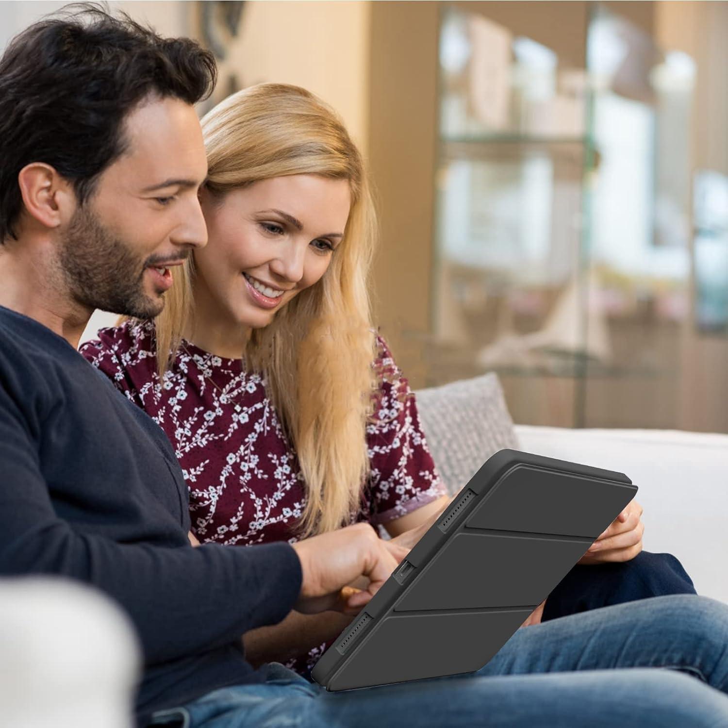 Husa Ultra Slim pentru HONOR Pad X9A, 11.45", Silicon TPU, Smart Cover cu Suport - Negru