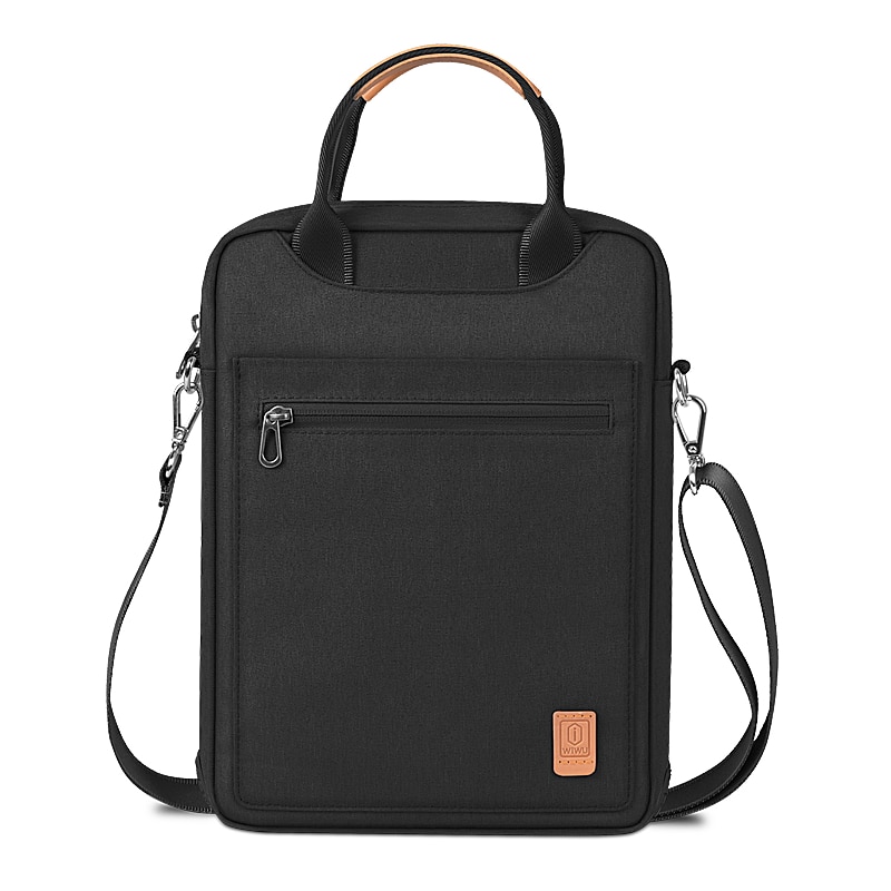 Geanta / Husa pentru tableta pana la 12.9 inch si laptop 13.3 inch water resistent cu maner si curea de umar cu fermoar multiple buzunare negru