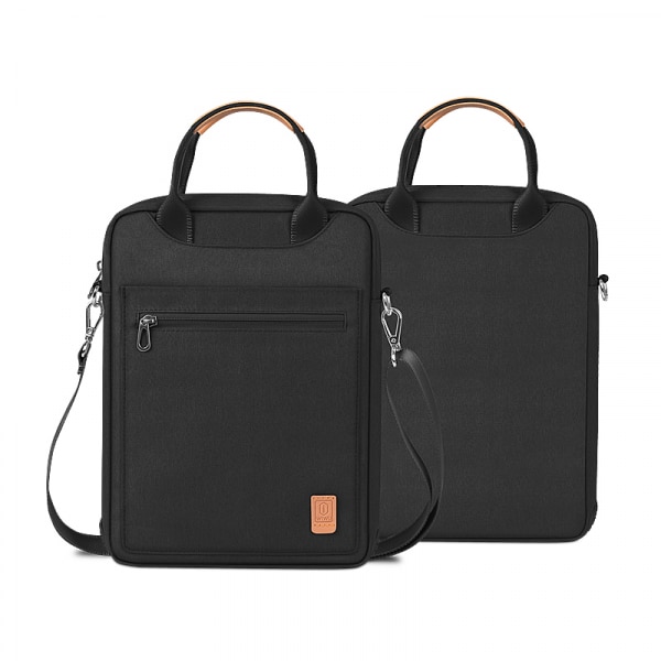 Geanta / Husa pentru tableta pana la 12.9 inch si laptop 13.3 inch water resistent cu maner si curea de umar cu fermoar multiple buzunare negru