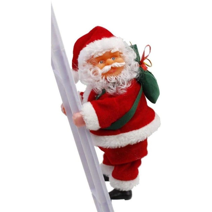 Mos Craciun magic, catarator electric pentru Mos Craciun pentru decoratiuni de Craciun, jucarie muzicala alimentata cu baterii pentru animatronica de Craciun, plus de inalta calitate si plastic durabil (decor interactiv pentru Mos Craciun)