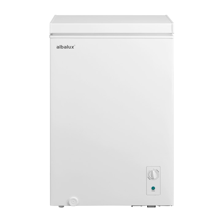 Lada frigorifica Albalux AXLF116E, 99 L, Clasa energetica E, Dubla functionare frigider/congelator, Termostat reglabil, Orificiu dranaj, Alb