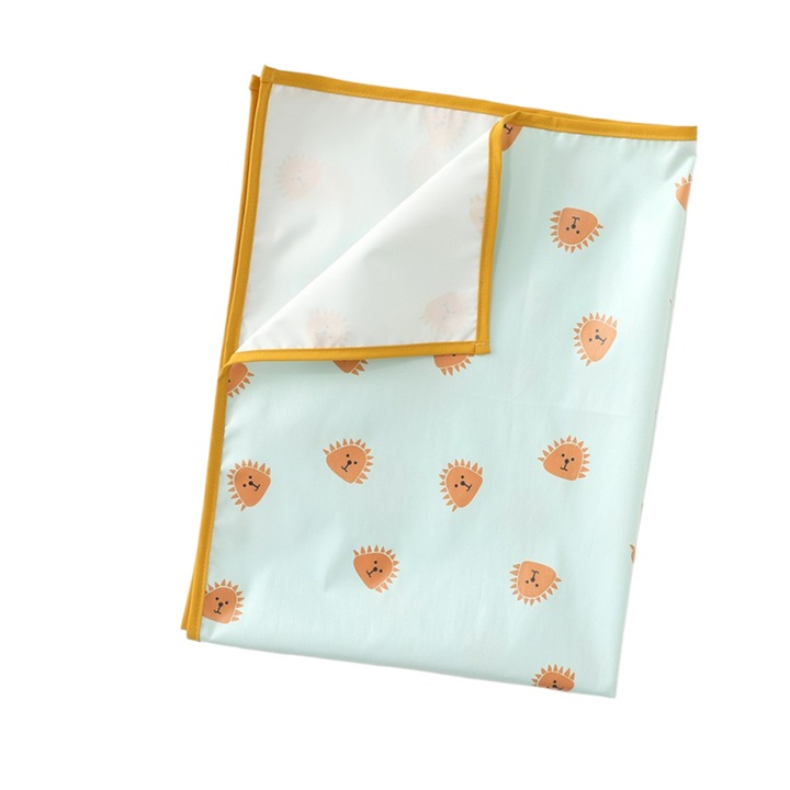 Aleza impermeabila bebe reutilizabila Mixbo, arici, 70 x 90 cm, verde deschis