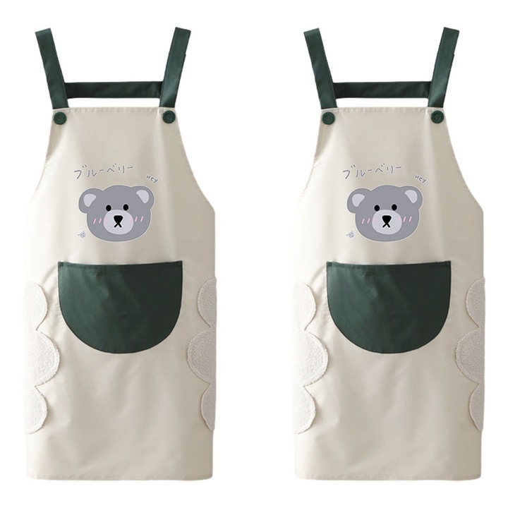 Set 2 sorturi de bucatarie din PVC, impermeabile, multicolor, 71x68cm