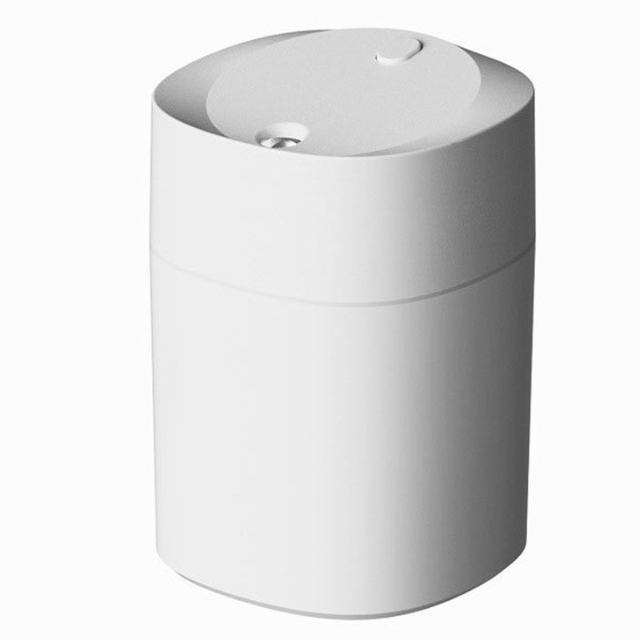 Mini hordozható USB párásító, 2 üzemmód, többszínű LED, 10x10x15cm