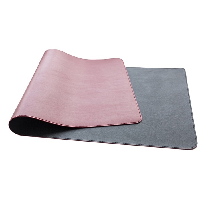 Protector birou din piele, Zeaicos, negru cu rosu, 90x45cm