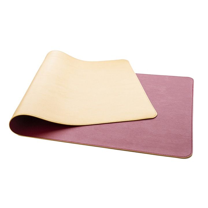 Mousepad din piele, Zeaicos, impermeabil, 90x45cm, rosu cu portocaliu inchis
