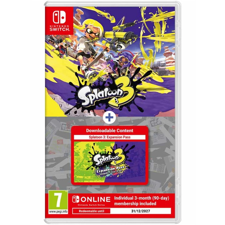Splatoon 3 + Splatoon 3 Expansion Pass játék + 3 hónapos Nintendo Switch Online előfizetés Nintendo Switch-re