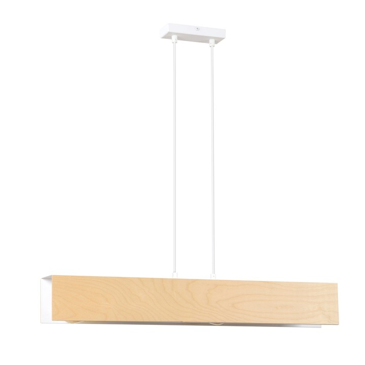 Lustra suspendata EMIBIG Lighting CARLO, design minimalist, lemn, alb, 3 surse de lumina