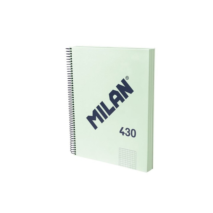 A4-es spirálfüzet kemény borítóval, matematika 5 x 5 mm, 120 lap, 95 gr/m², 430 1918-as kollekcióból, zöld