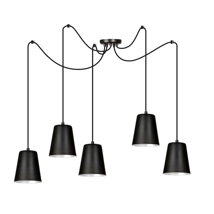 EMIBIG Lighting LINK spider Полилей, 5 източника на светлина, черен/бял