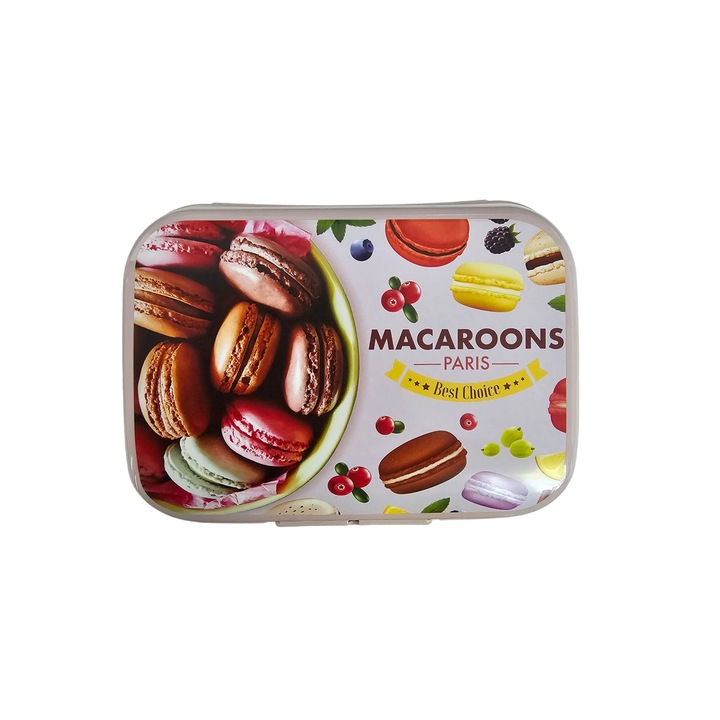 Cutie pentru sandwich 1000 ml, Titiz, roz, model Macaroons