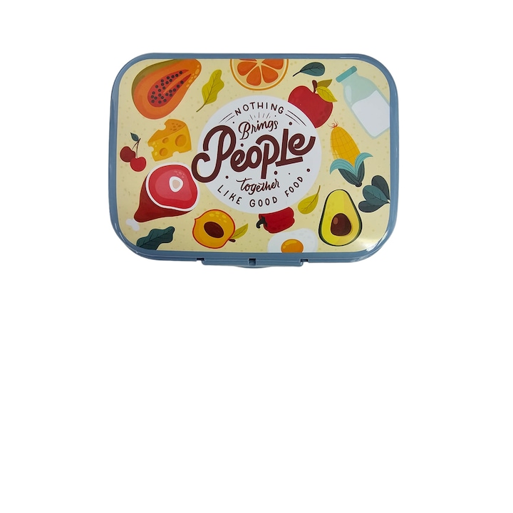 Cutie pentru sandwich 1000 ml, Titiz, albastra, model Food