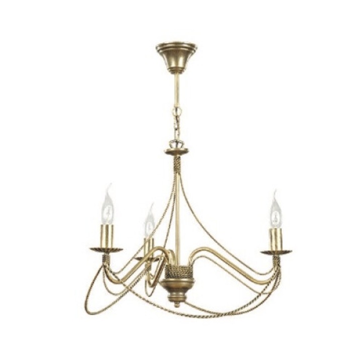 Полилей TORI 3, EMIBIG Lighting, сняг, златист