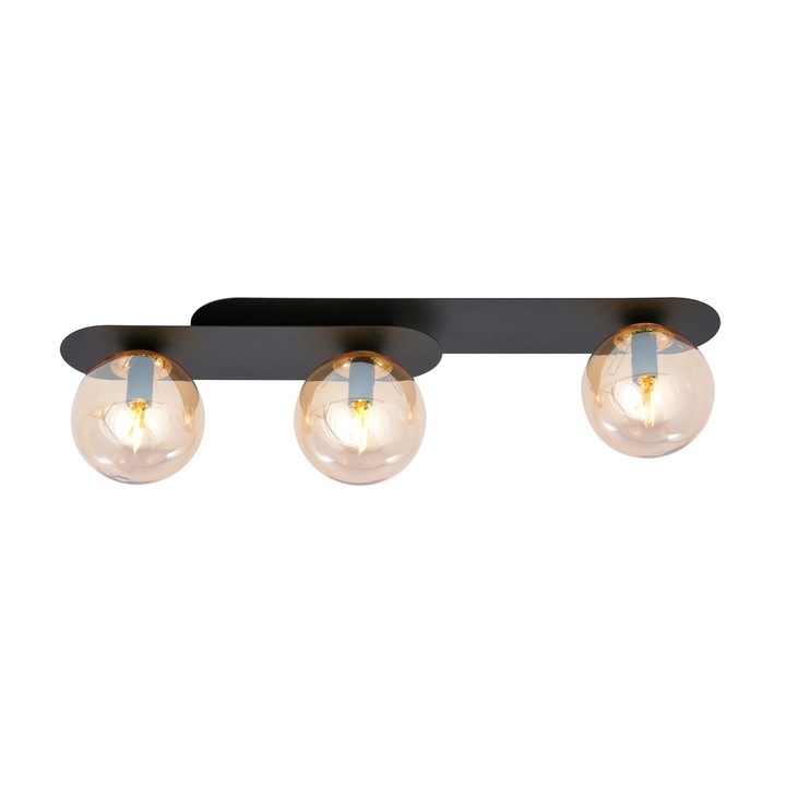 Mennyezeti lámpa/spotlámpa Emibig PLAZA 3, fekete, mézsárga, E14, 10W MAX LED, 70x18cm