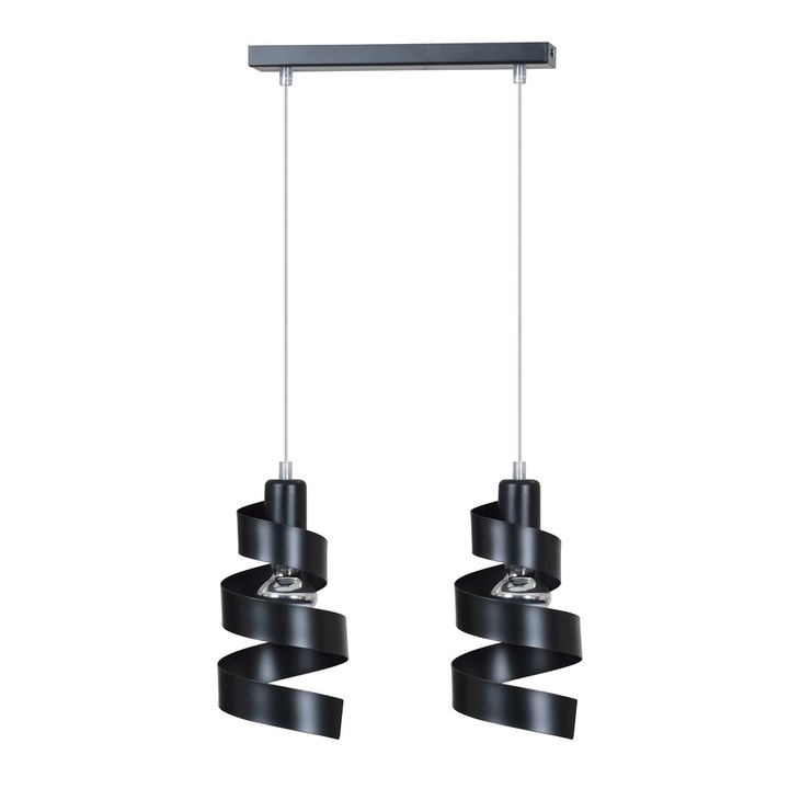 Lustra suspendata EMIBIG Lighting SAGA, design modern, 2 surse de lumina, negru