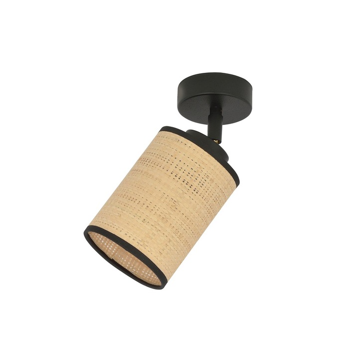 Mennyezeti lámpa/plafon YOGA 1, fekete, E27, 15W MAX, bronz búra, 10x22cm