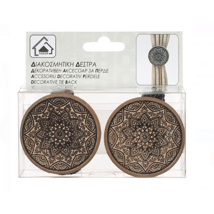Dekoratív függönykapocs Mandala modell 6cm - 2db