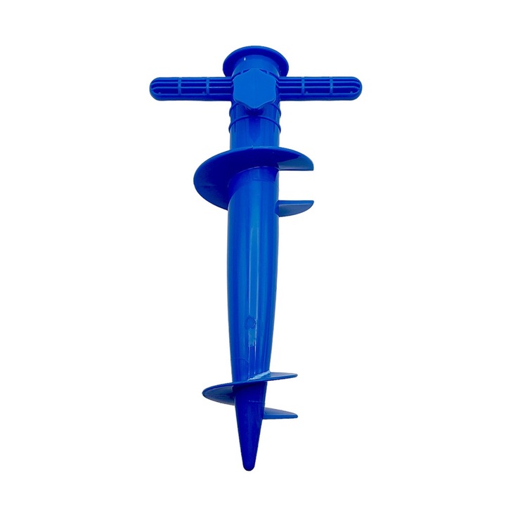 Стойка за плажен чадър, 30см, пластмасова, син
