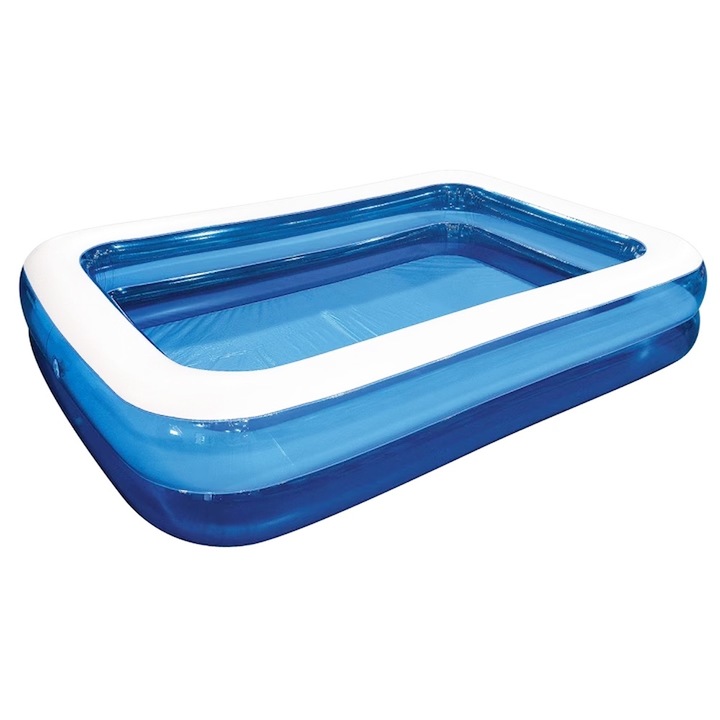 Piscina Gonflabila 200cm pentru Copii, OPTIM SOLUTION, Calitate Superioara, Outdoor Fun for Kids, Rezistent, Eco-friendly Material, Sturdy, Multi-layer Design, Albastru Deschis