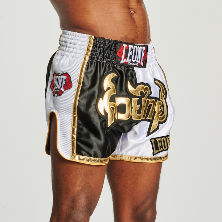 Short kickboxing Leone Thai Siam, Alb/Negru