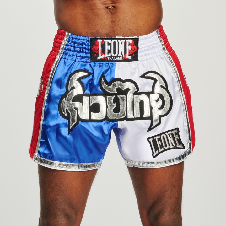 Short kickboxing Leone Thai Siam, Alb/Albastru
