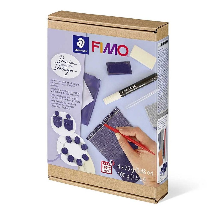 Set creativ de modelaj cu 4 paste FIMO si 1 marker, 8025HTC2