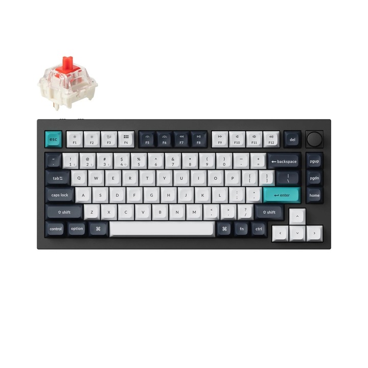 Tastatura mecanica gaming Keychron Q1 MAX Gateron Jupiter Red Switch - Carbon Black