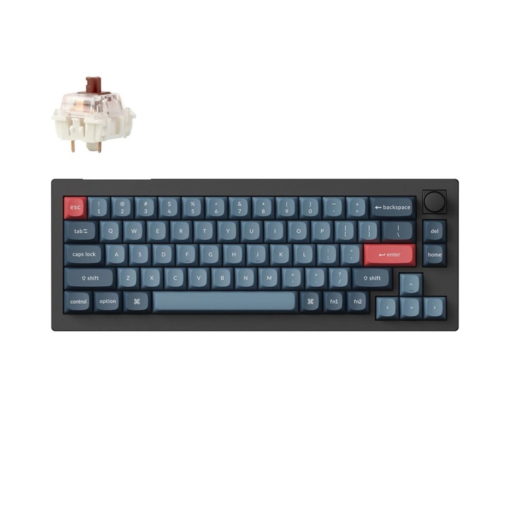 Безжична механична клавиатура Keychron V2 Max QMK/VIA, Hot-Swappable, 2.4GHz, Bluetooth 5.1, USB-C, Gateron Jupiter Brown, черна