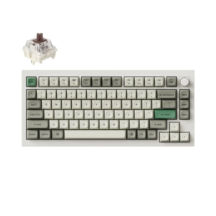 Безжична механична клавиатура Keychron Q1 Max QMK/VIA, Hot-Swappable, 2.4GHz, Bluetooth 5.1, USB-C, Gateron Jupiter Brown, бяла