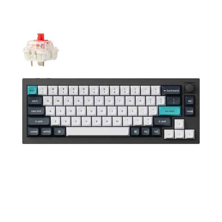 Безжична механична клавиатура Keychron Q2 Max QMK/VIA, Hot-Swappable, 2.4GHz, Bluetooth 5.1, USB-C, Gateron Jupiter Red, черна