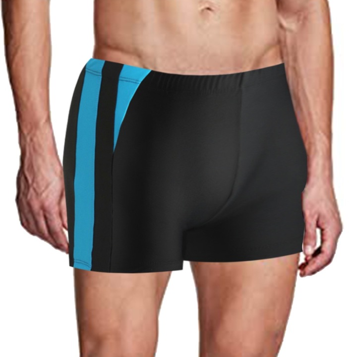 QttvbTna férfi úszónadrágok, nylon/spandex, fekete/kék, XL