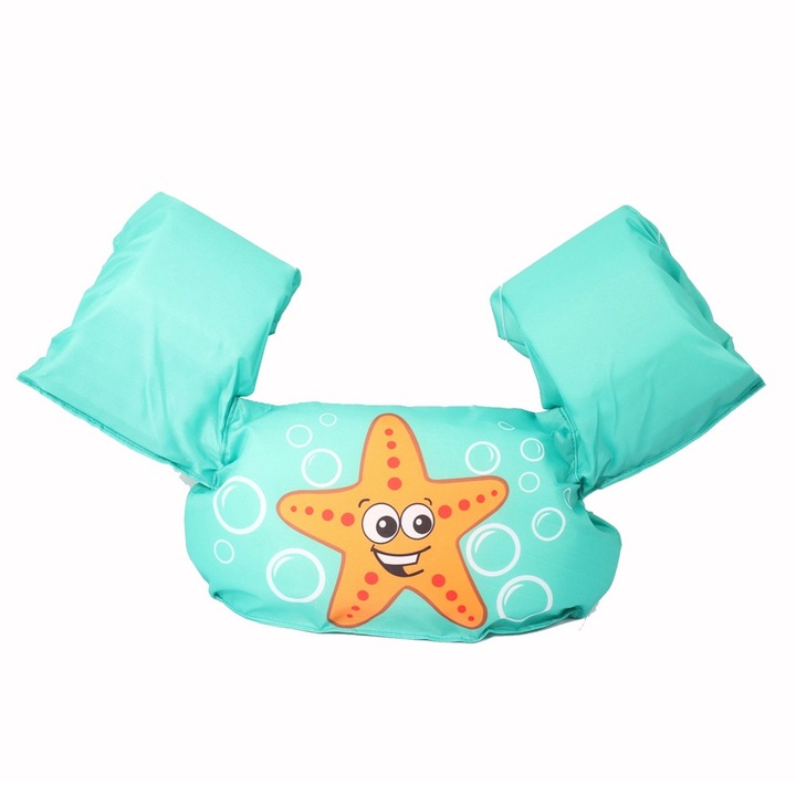 Спасителна жилетка за деца, QttvbTna, регулируема, синьо/оранжево