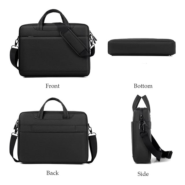 Geanta laptop, WEPZSXO, compartimentata, extensibila, negru, 43.5x33x16.5cm