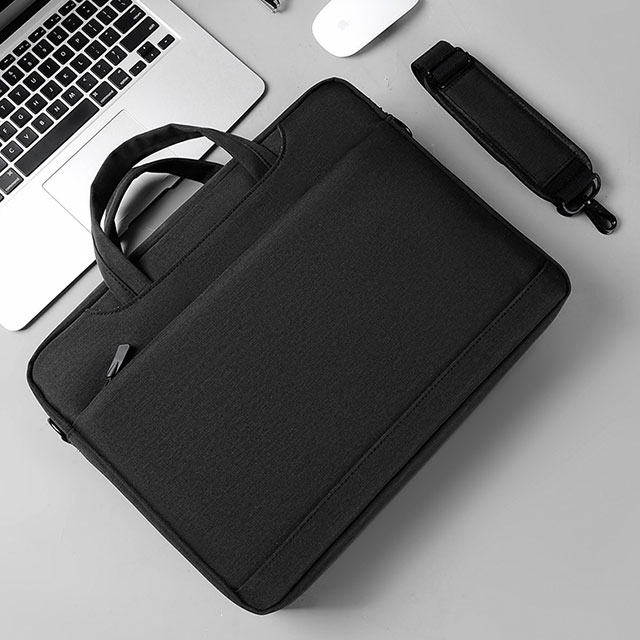 Geanta laptop, WEPZSXO, compartimentata, extensibila, negru, 43.5x33x16.5cm