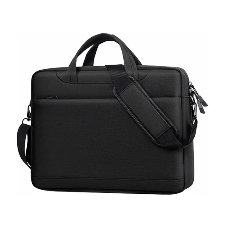 Geanta laptop, WEPZSXO, compartimentata, extensibila, negru, 43.5x33x16.5cm