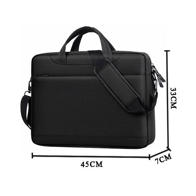 Geanta laptop, WEPZSXO, compartimentata, extensibila, negru, 43.5x33x16.5cm