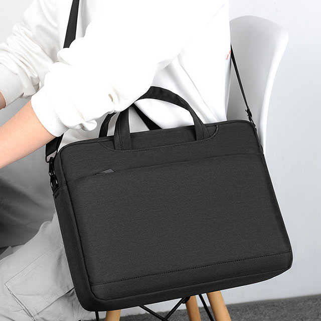 Geanta laptop, WEPZSXO, compartimentata, extensibila, negru, 43.5x33x16.5cm