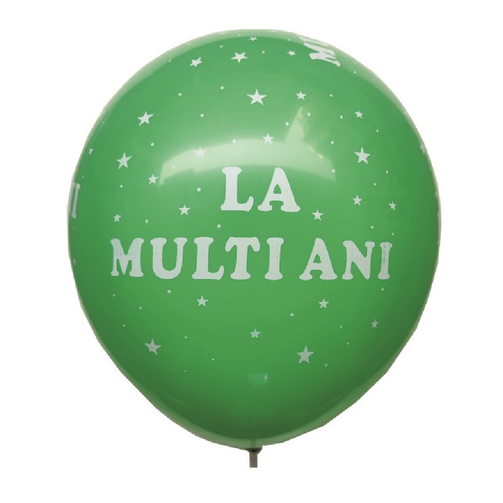 Balon party latex, verde inchis, stea, la multi ani, 30 cm, 20 buc