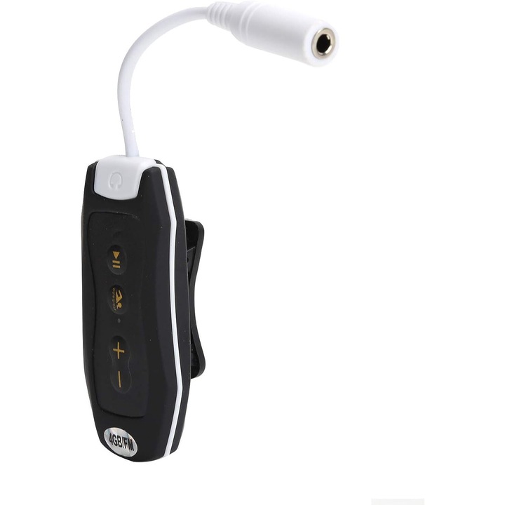 MP3 lejátszó FM rádióval, BGHYHYHI, 4GB, vízálló IPX8, 10m, fülhallgató csipesszel